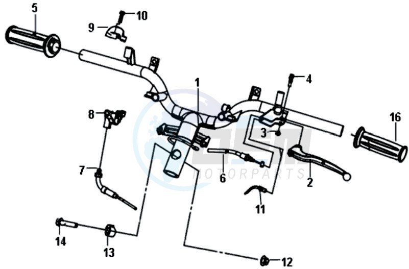 HANDLEBAR / BRAKE LEVERS /CABLES blueprint