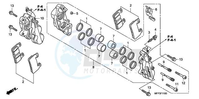 FRONT BRAKE CALIPER blueprint