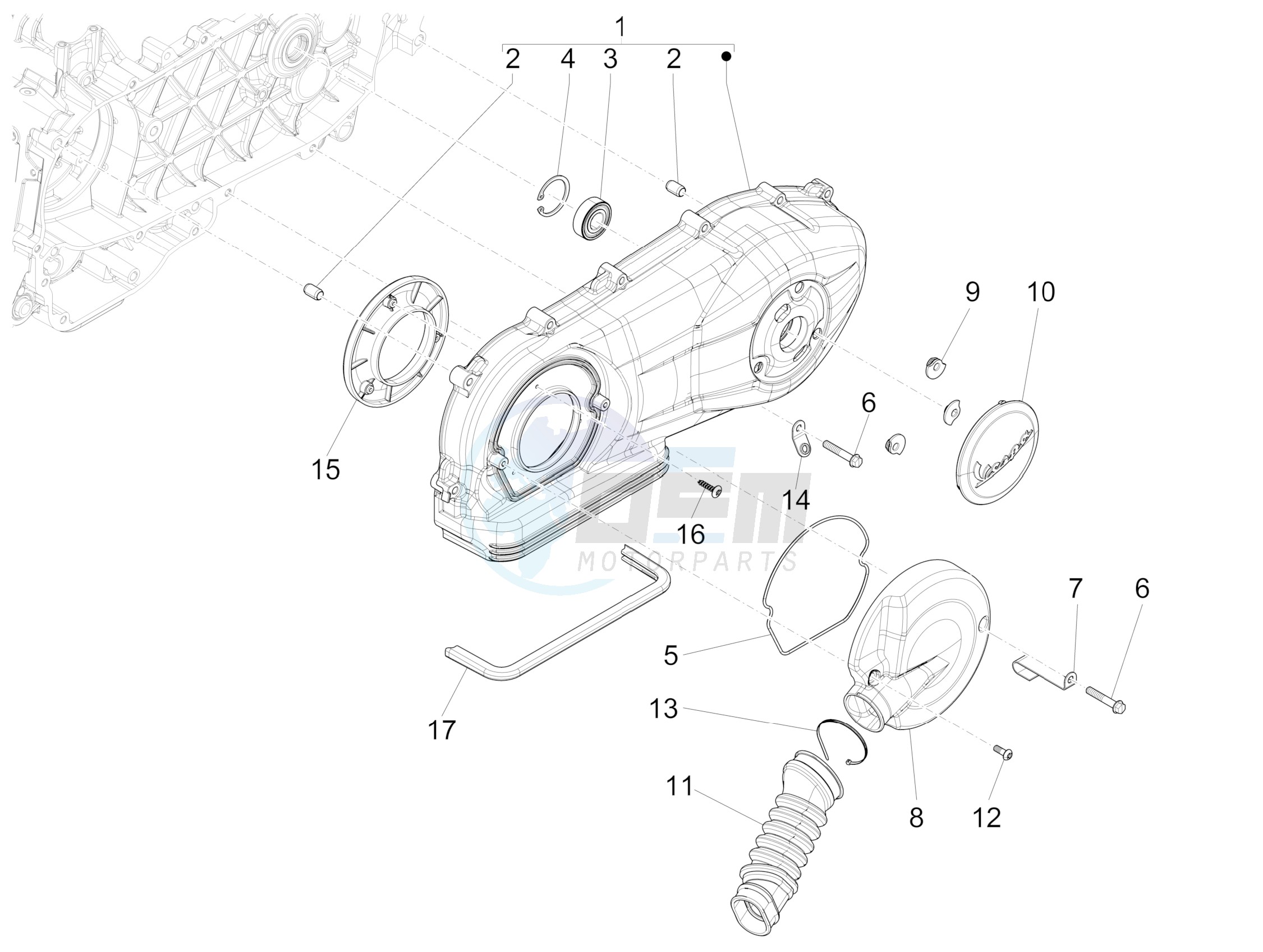 Crankcase cover - Crankcase cooling blueprint