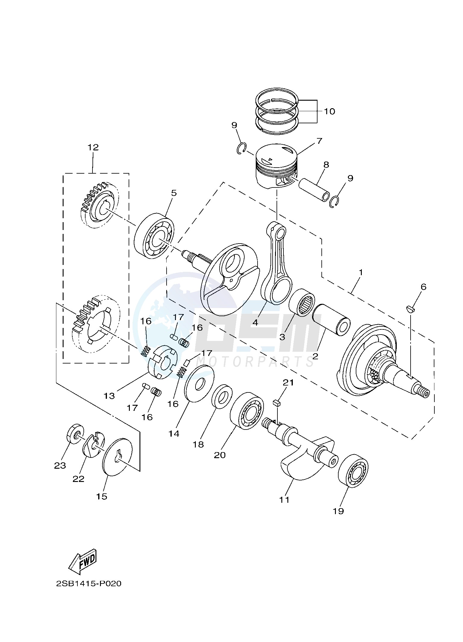 CRANKSHAFT & PISTON image