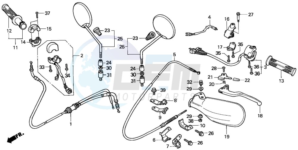 HANDLE LEVER/SWITCH/CABLE (2) blueprint