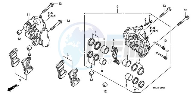 FRONT BRAKE CALIPER (CBR600RR9,A/RA9,A) image