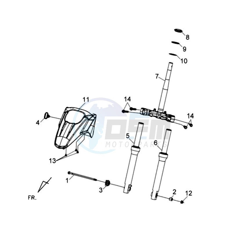 FRONT FORK/ FRONT FENDER blueprint