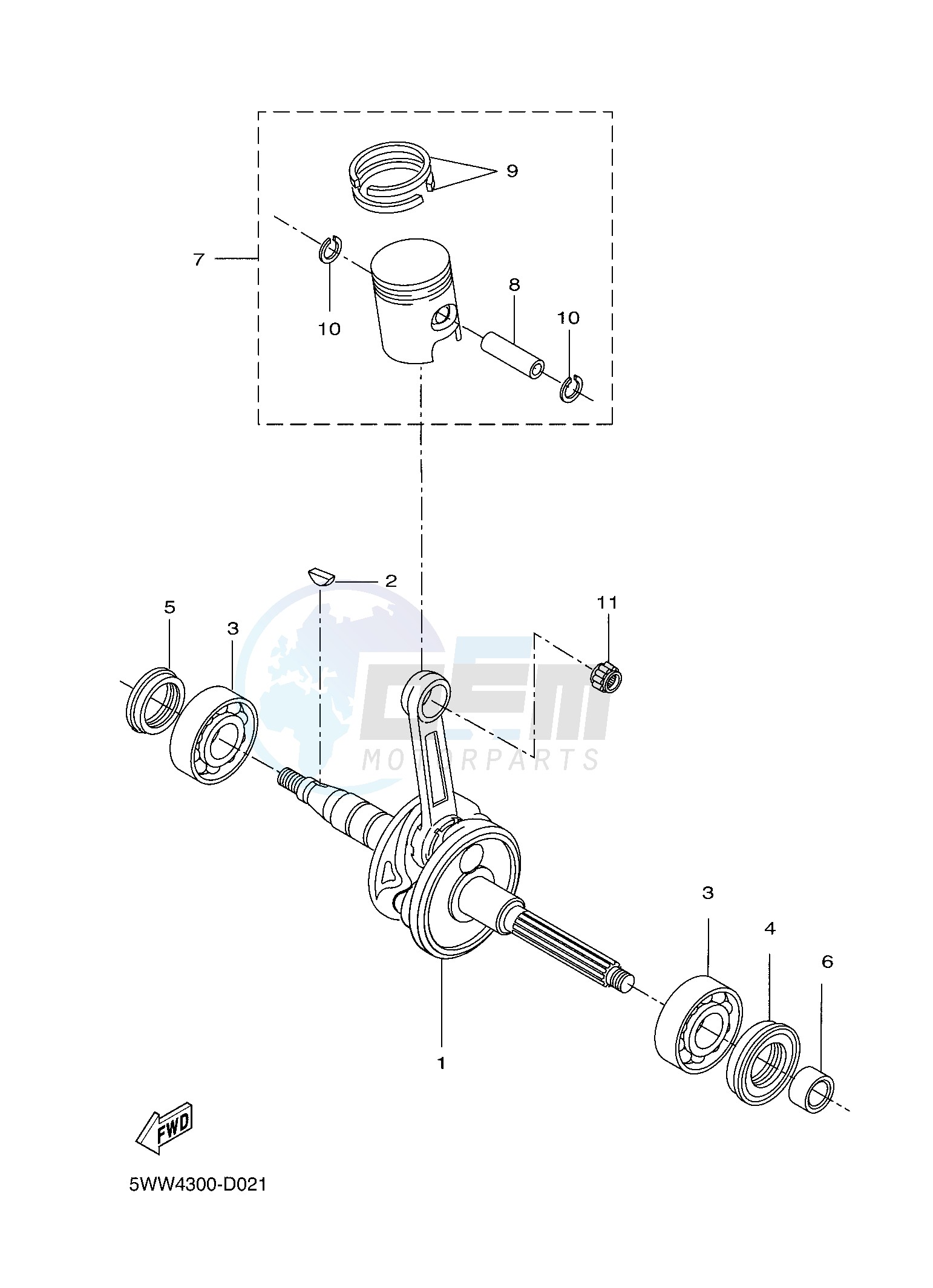 CRANKSHAFT & PISTON image