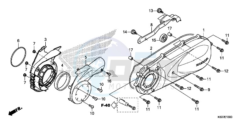 LEFT CRANKCASE COVER blueprint