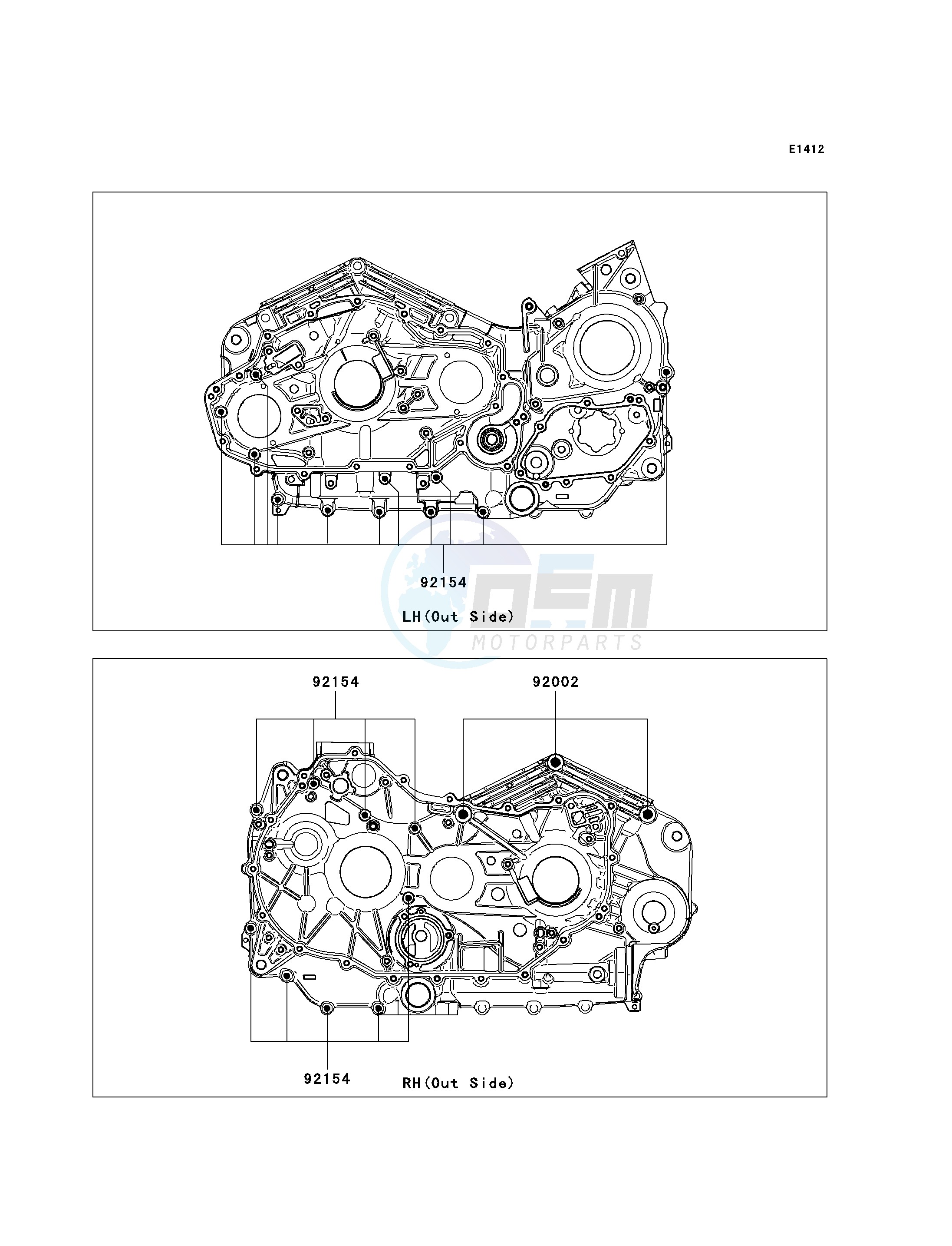 CRANKCASE BOLT PATTERN blueprint