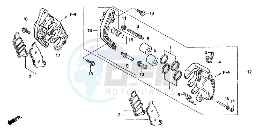 FRONT BRAKE CALIPER (CBF1000) image