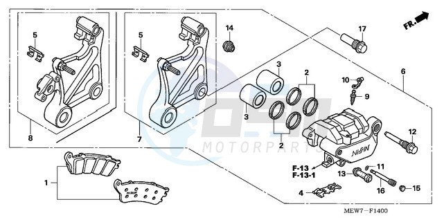 REAR BRAKE CALIPER blueprint