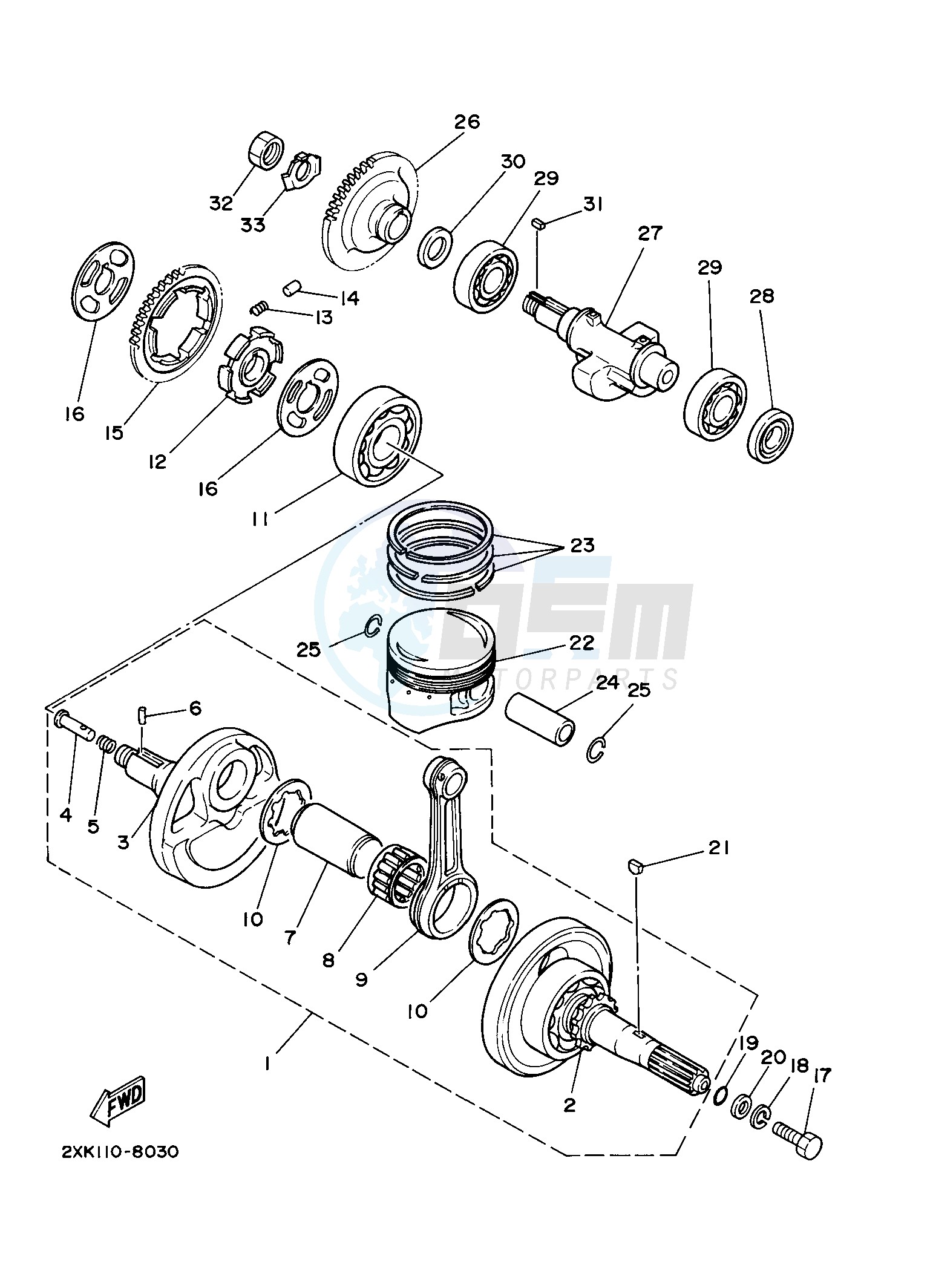 CRANKSHAFT & PISTON blueprint