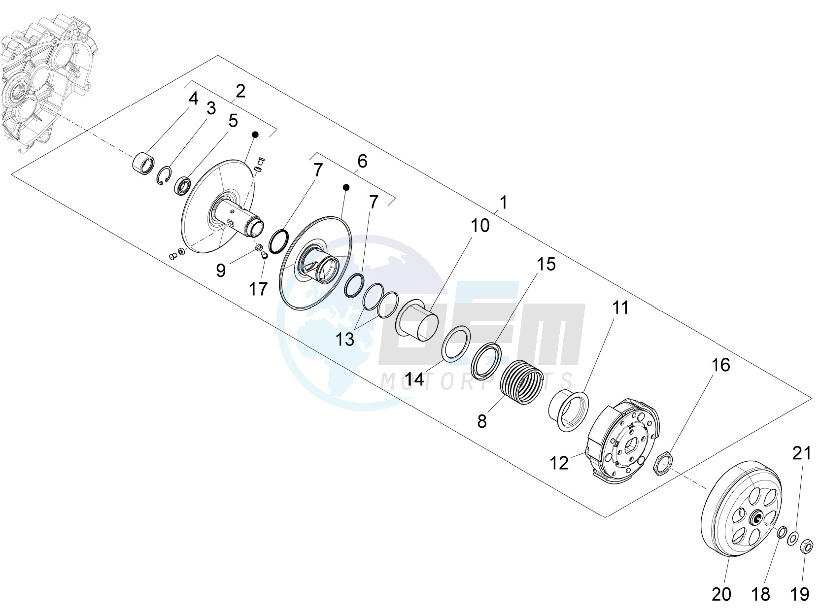 Driven pulley blueprint