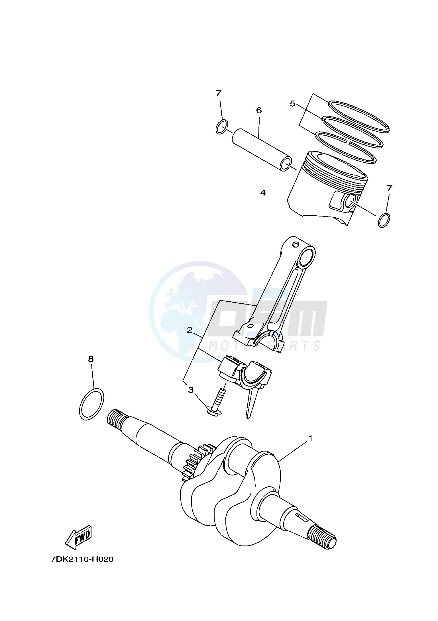 CRANKSHAFT & PISTON blueprint