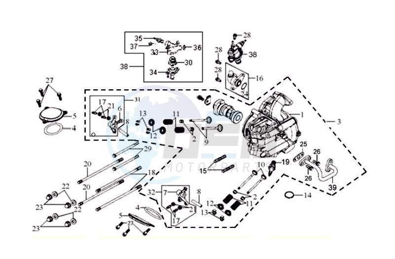 CYLINDER HEAD CPL   / THERMOSTAT image