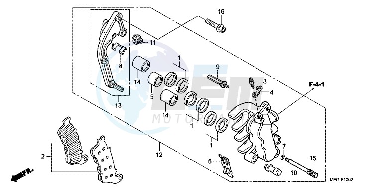 L. FRONT BRAKE CALIPER (CB600FA/ FA3) blueprint