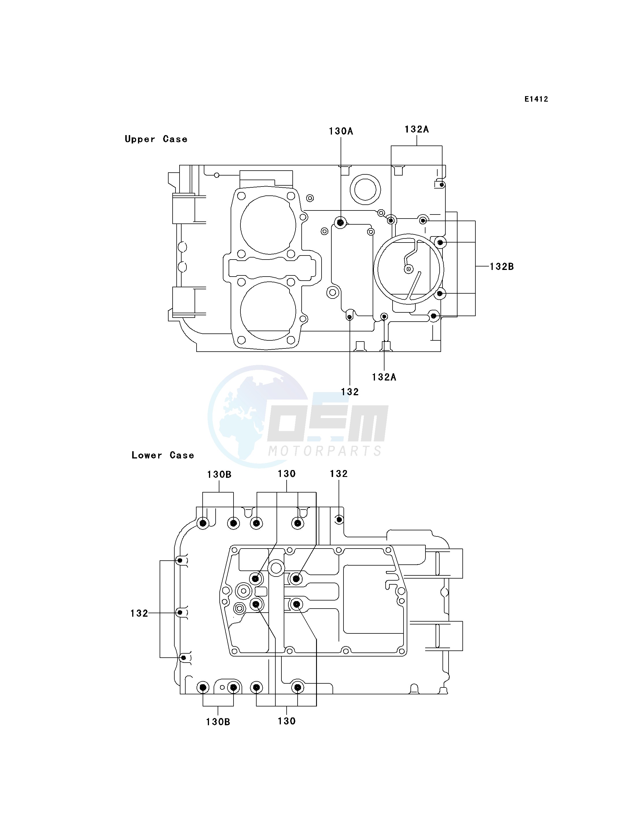 CRANKCASE BOLT PATTERN blueprint