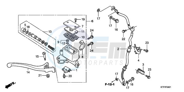 FR. BRAKE MASTER CYLINDER (SH1259/1509) blueprint