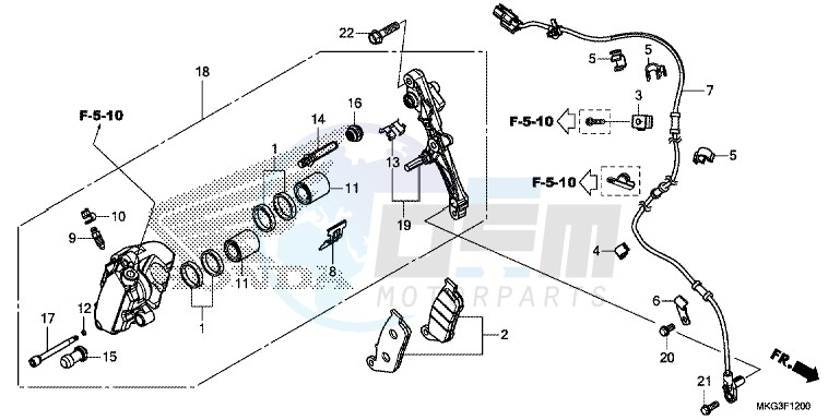 FRONT BRAKE CALIPER blueprint