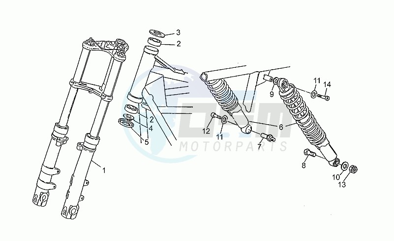 Front/rear shock absorber blueprint