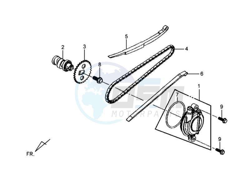 CHAIN / CHAIN TENSIONER / CHAIN GUIDE blueprint