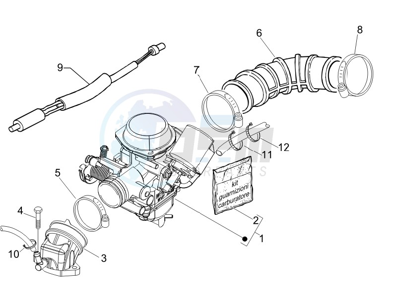 Carburettor  assembly - Union pipe image