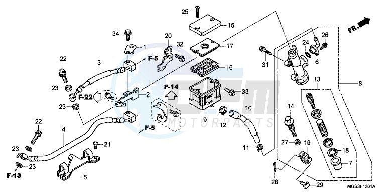 REAR BRAKE MASTER CYLINDER (NC700XA/XD) image