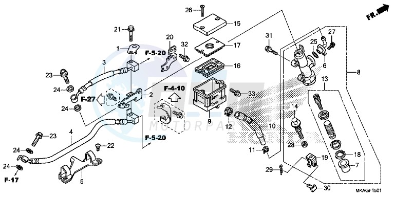 REAR BRAKE MASTER CYLINDER ( NC750SA/ SD) blueprint