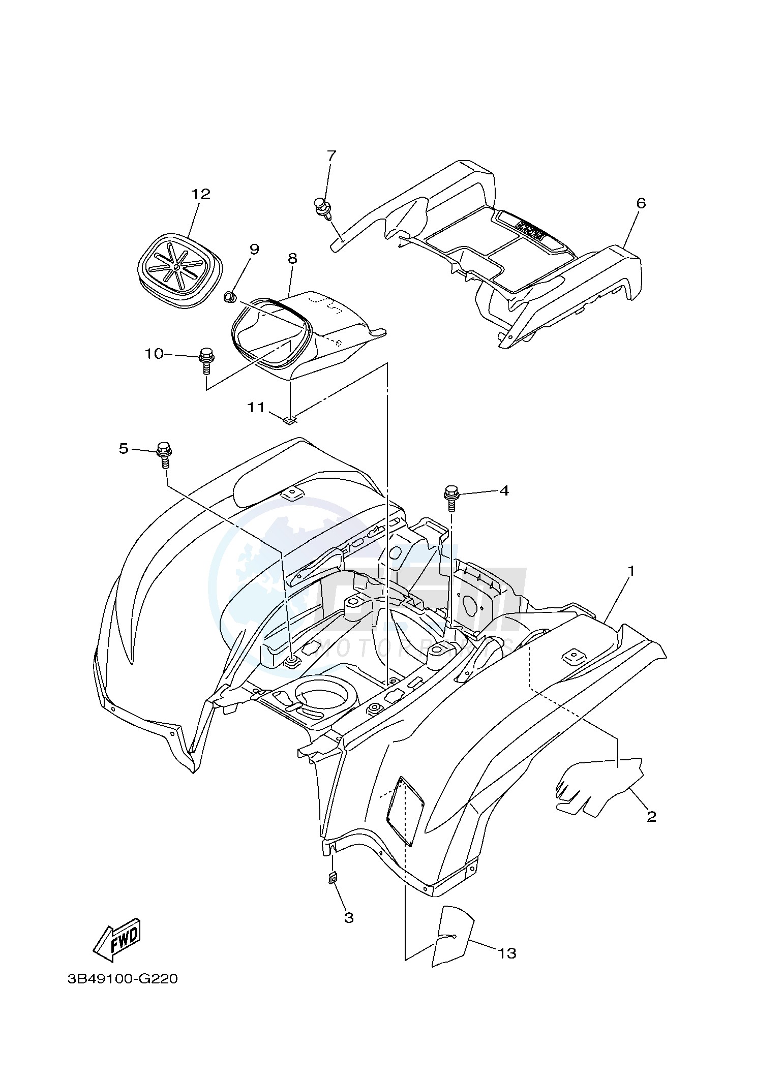 REAR FENDER blueprint