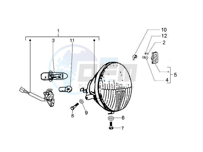 Front headlamps - Turn signal lamps blueprint