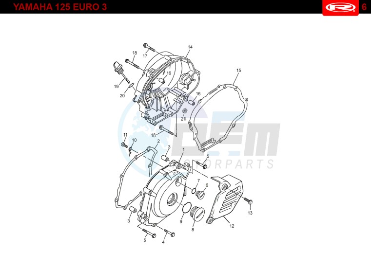 ENGINE COVERS  Yamaha 125 4t Euro 3 blueprint