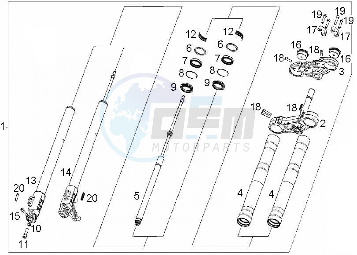 Front fork (Positions) blueprint