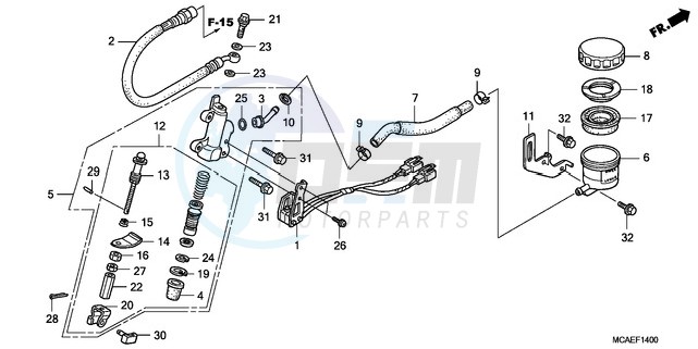 REAR BRAKE MASTER CYLINDER blueprint