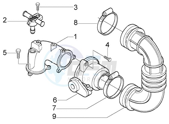 Union Pipe-Throttle Body-Injector blueprint