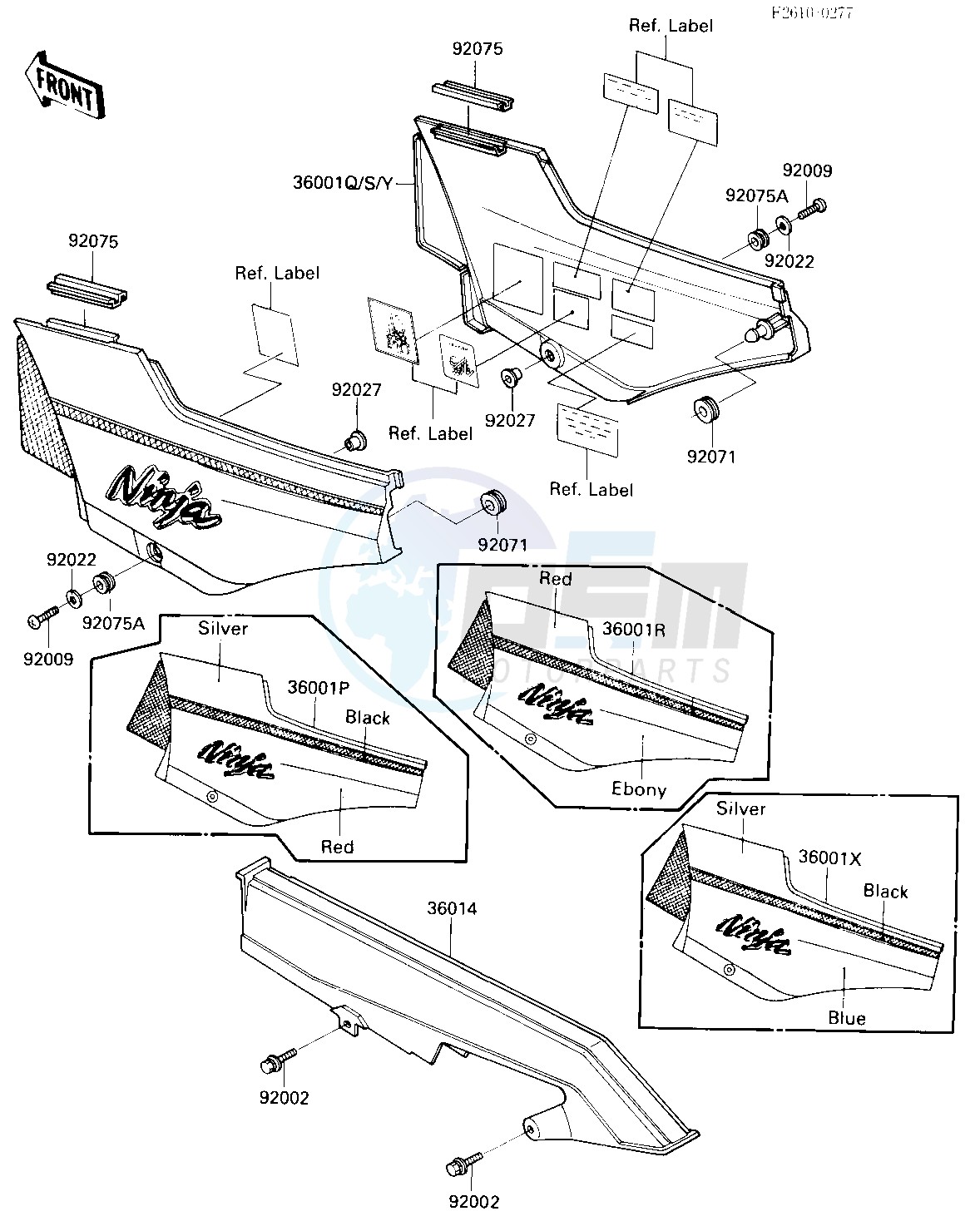 SIDE COVERS_CHAIN COVER -- ZX900-A2- - blueprint