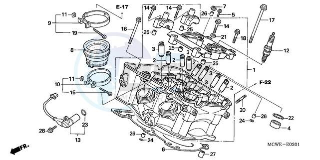 CYLINDER HEAD (REAR) blueprint