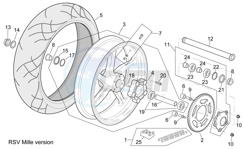 Rear wheel RSV Mille Version blueprint