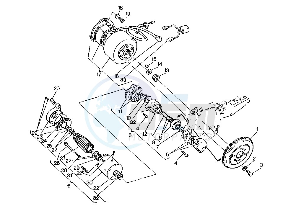 FLYWHEEL-STARTING MOTOR blueprint