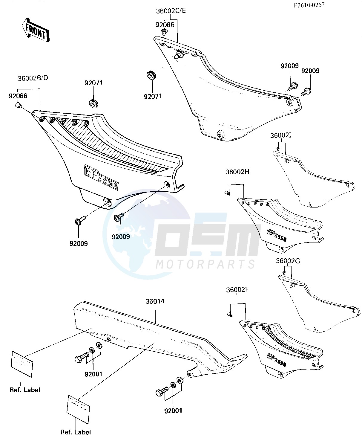 SIDE COVERS_CHAIN COVER -- ZX550-A1_A2- - blueprint
