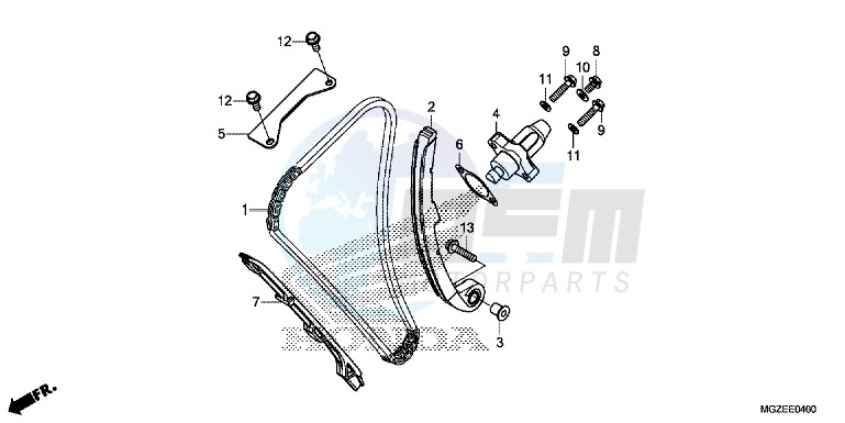 CAM CHAIN/ TENSIONER blueprint