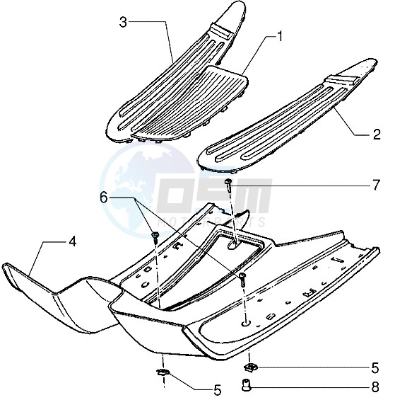 Footrest - Rubber mats blueprint