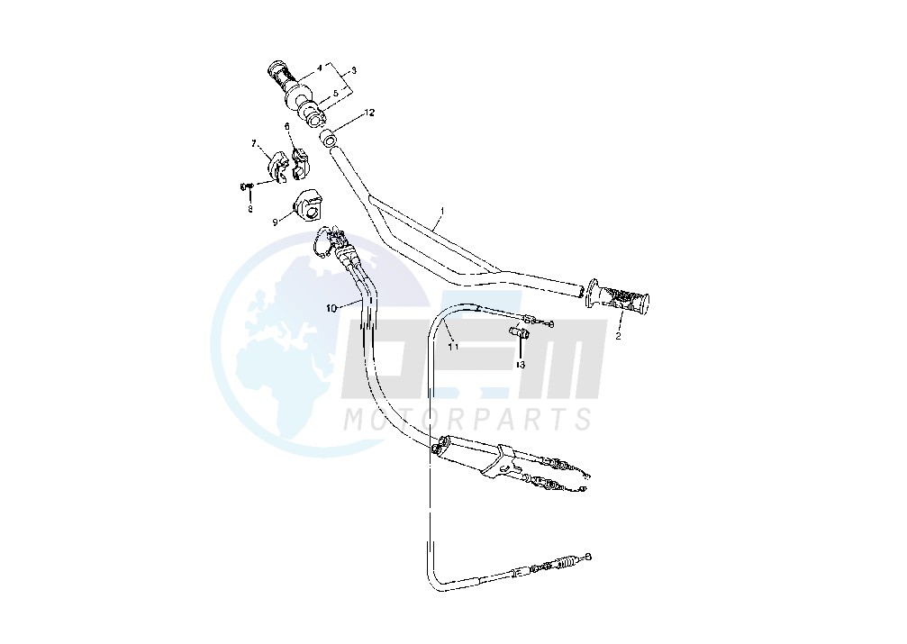 STEERING HANDLE-CABLE MY02 blueprint