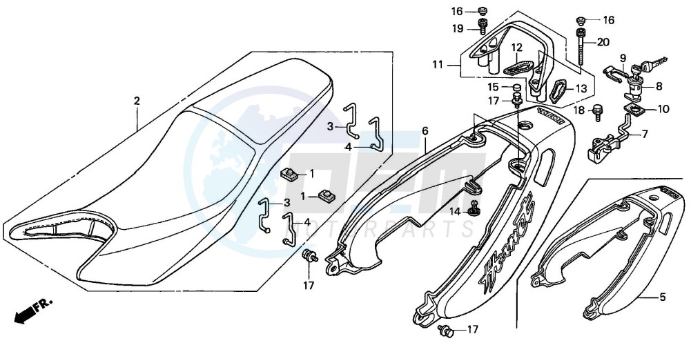 SEAT/SEAT COWL (CB600F2/F22) blueprint