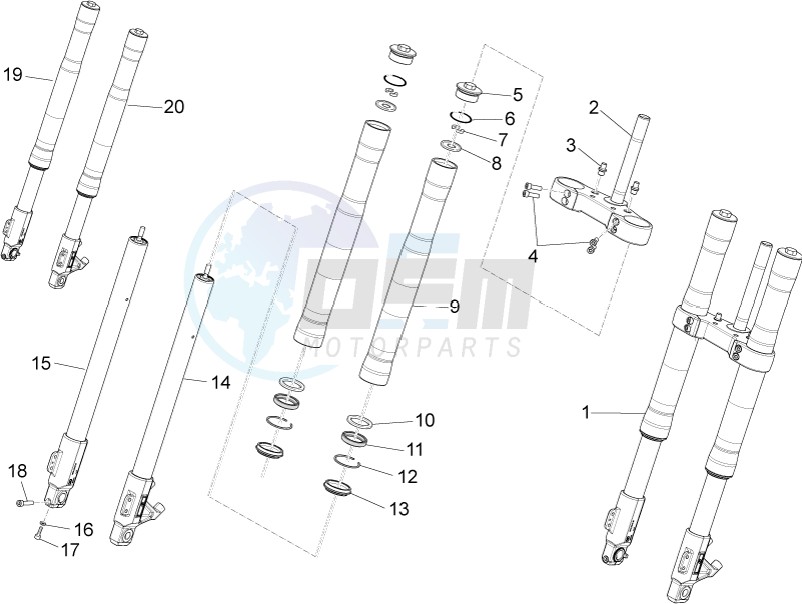 Front fork Ming Xing blueprint