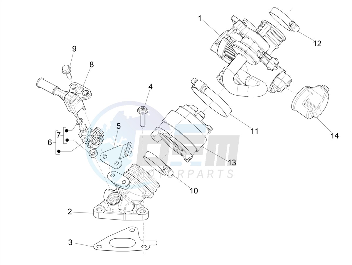 Throttle body - Injector - Induction joint blueprint