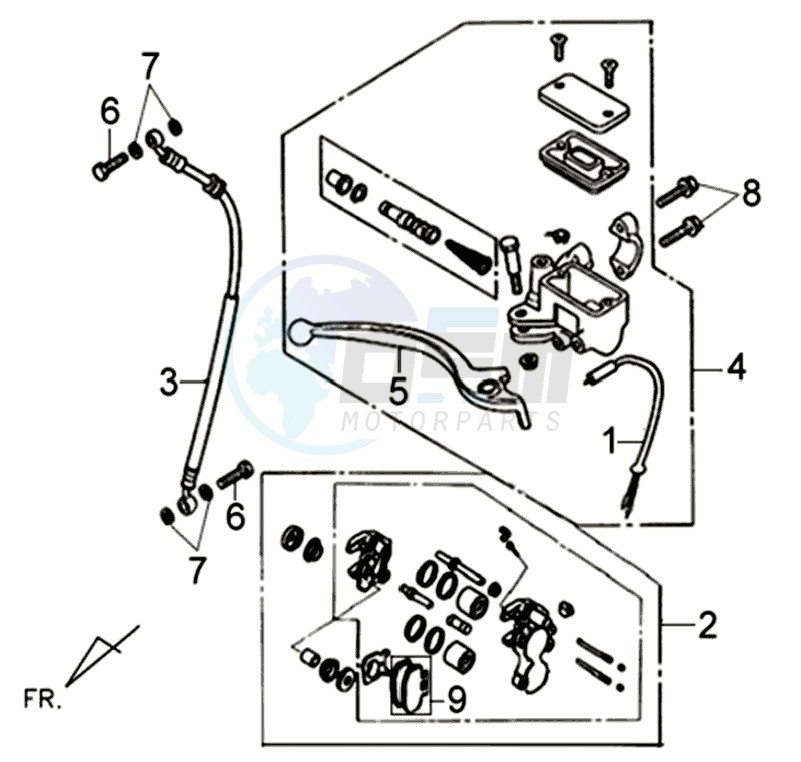 BRAKE CALIPER FOR / BRAKE LEVER CPL image