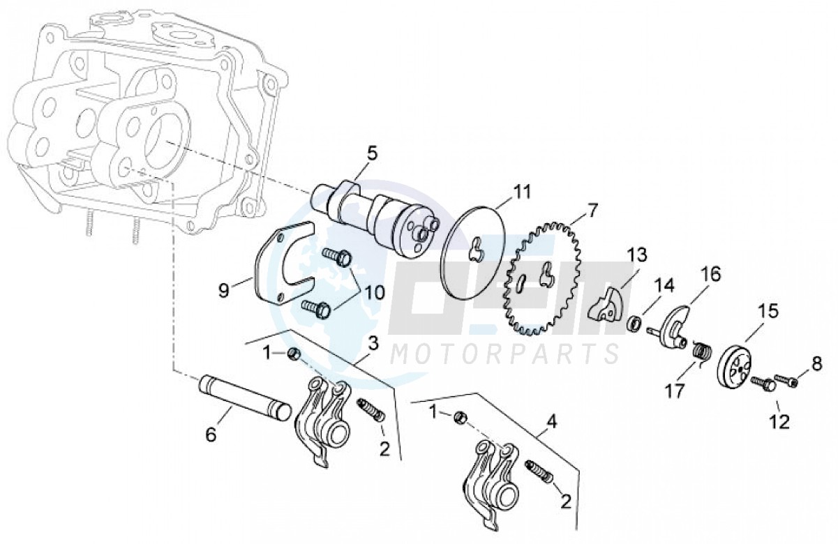 Rocking levers support unit (Positions) image