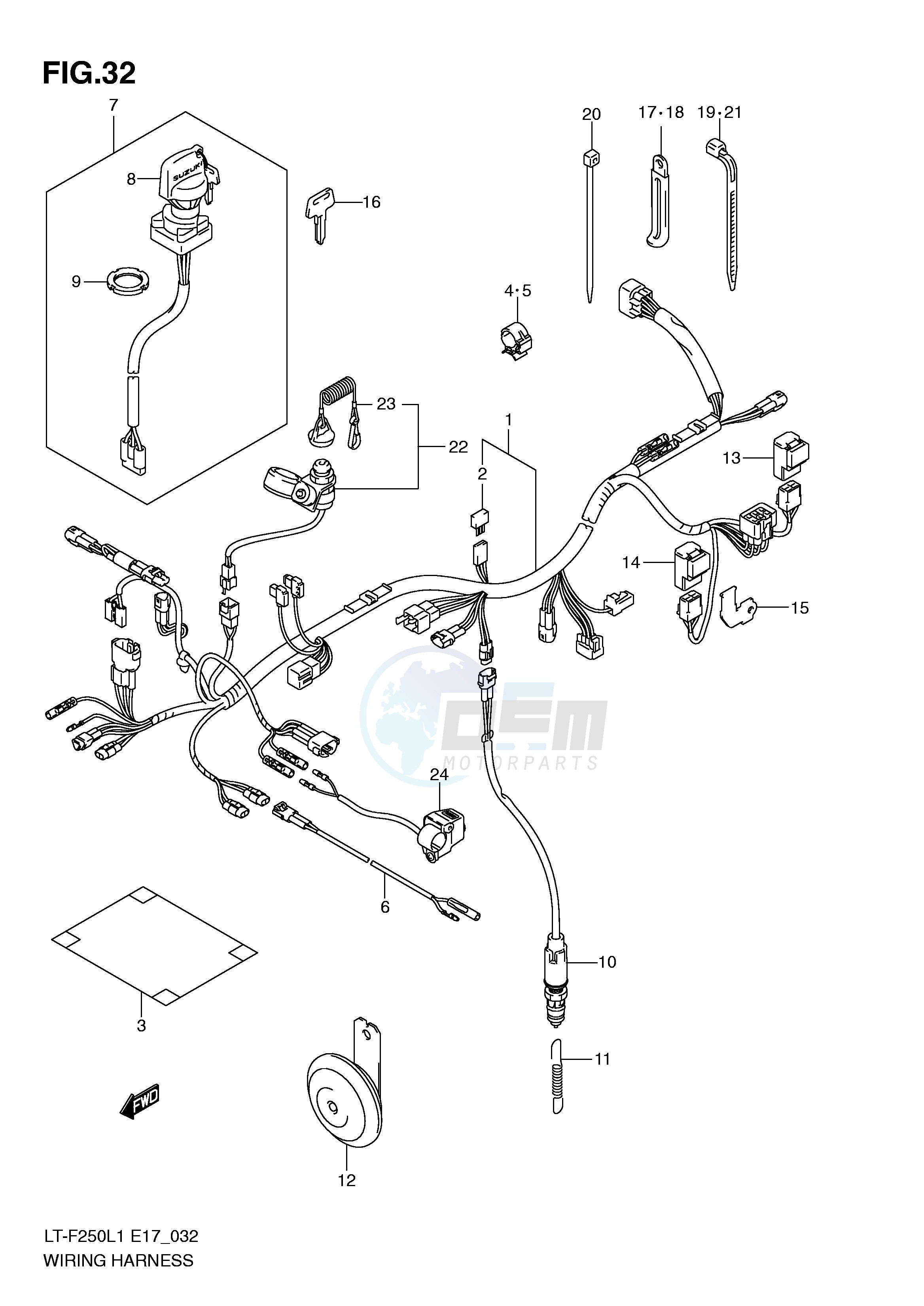 WIRING HARNESS (LT-F250L1 E17) image