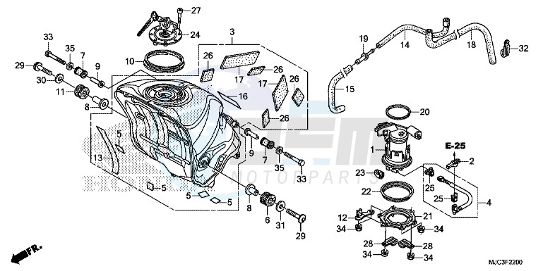 FUEL TANK/FUEL PUMP blueprint