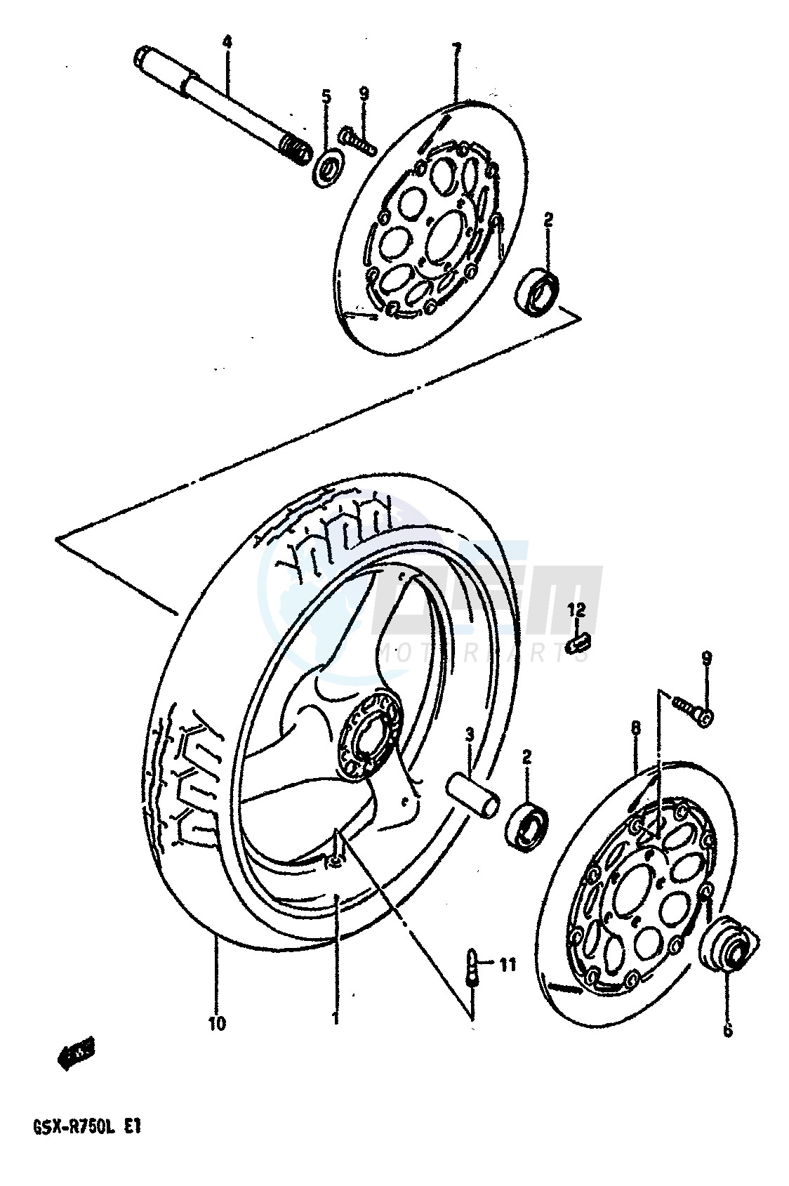 FRONT WHEEL (MODEL L) blueprint