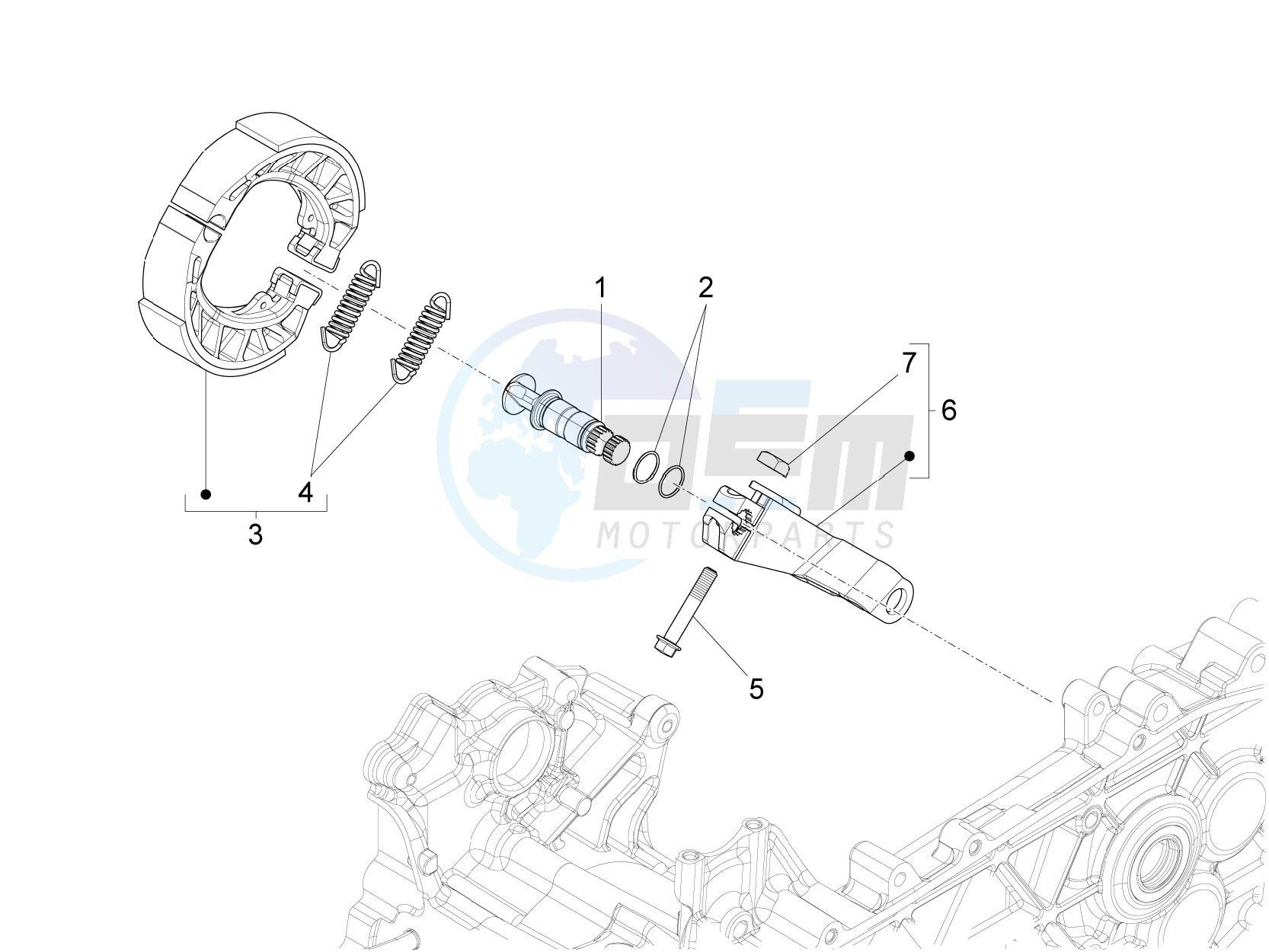 Rear brake - Brake jaw blueprint