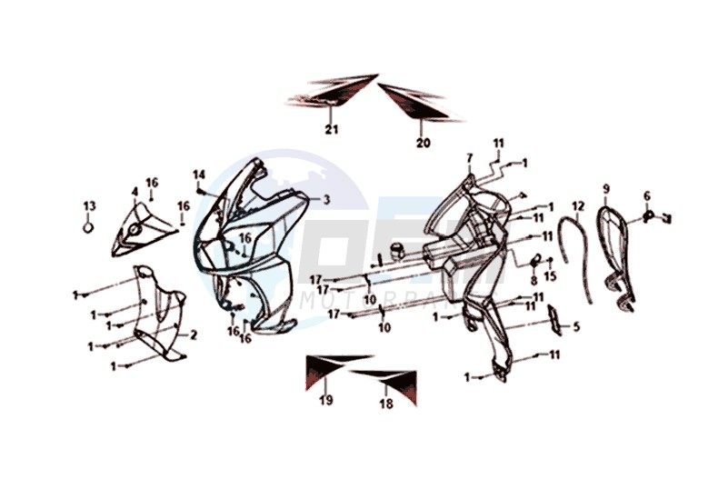 FRONT COWL/INNER LEG SHIELD/INDICATOR LIGHTS image