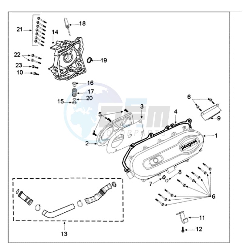 CRANKCASE COVER blueprint